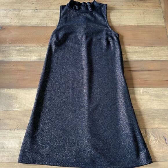 Ginger G Black and Gold Metallic sleeveless Dress - size Small - Picture 1 of 5
